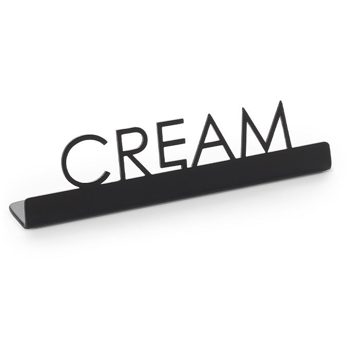 American Metalcraft Stainless Steel Sign, 7/8" Wide, Black, 12/Case - 5" "Cream"