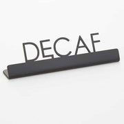 American Metalcraft Stainless Steel Sign, 3/4" Wide, Black - 5" 1/2" "Decaf"