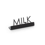 American Metalcraft Stainless Steel Sign, 7/8" Wide, Black, 12/Case - 3" "Milk"