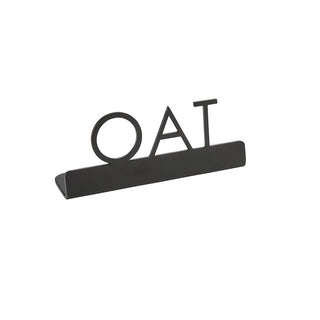 American Metalcraft Stainless Steel Sign, 3/4" Wide, Black - 3" 1/4" Stainless Steel "Oat"