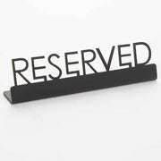 American Metalcraft Stainless Steel Sign, 3/4" Wide, Black - 5" 1/2" "Reserved"