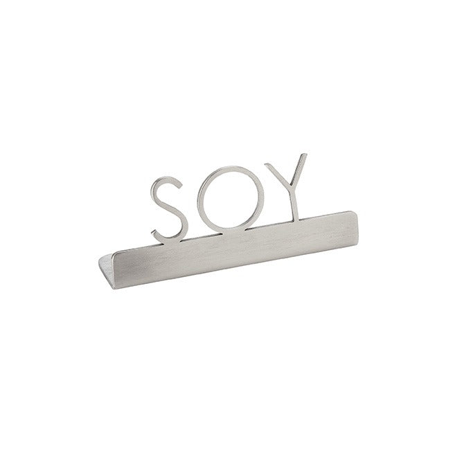 American Metalcraft Stainless Steel Sign, 3/4" Wide, Silver - 3" 1/4" "Soy"