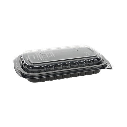 Pactiv Rib Container, 34.3 oz., 90/Case - Black