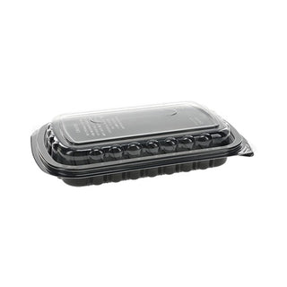 Pactiv Rib Container, 34.3 oz., 90/Case - Black