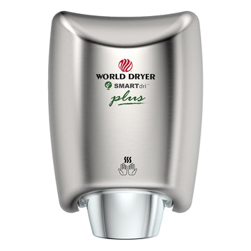 World Dryer Hand Dryer, 9 5/16" Wide - Gray