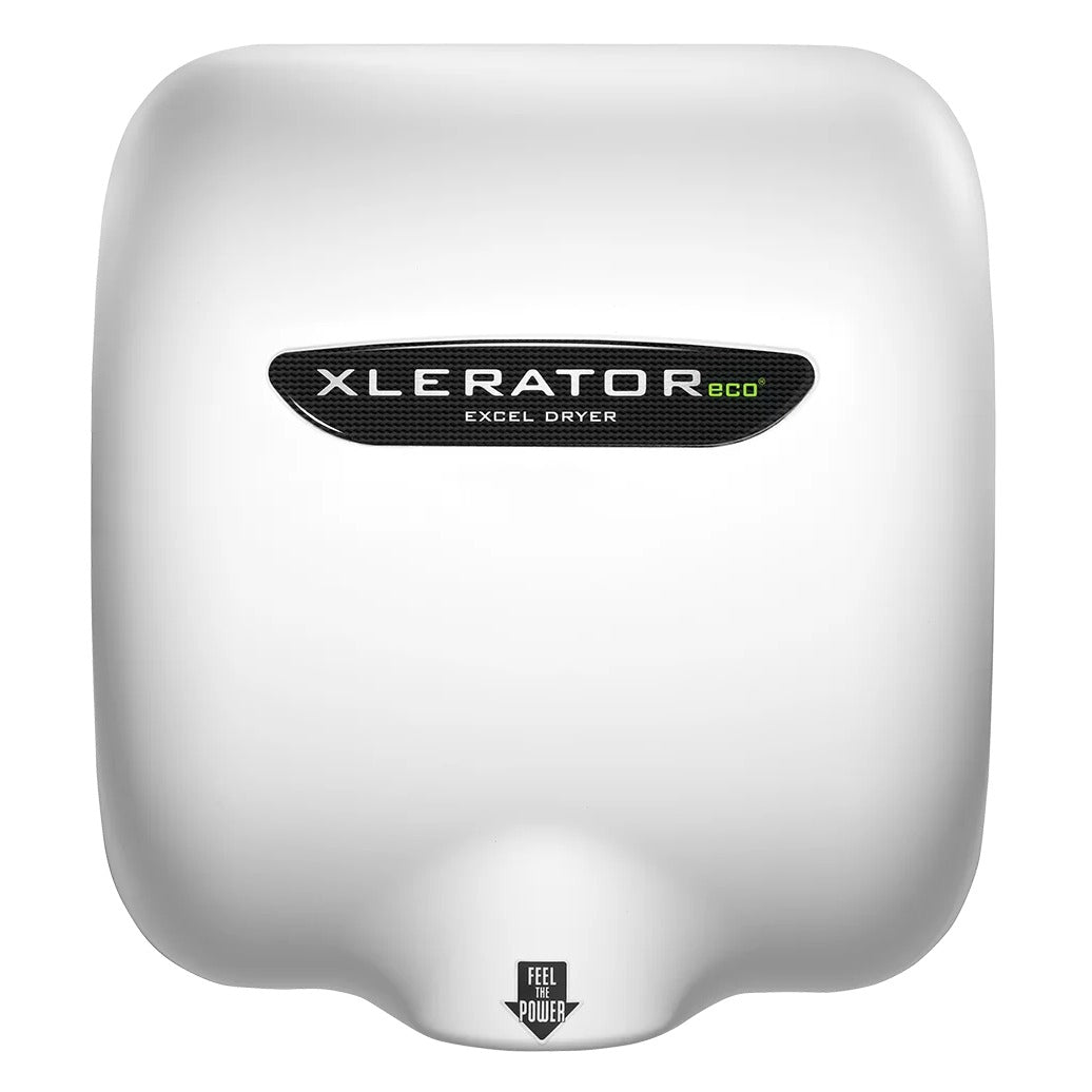 Excel Dryer Hand Dryer, 11 3/4" Wide, 110/120V - 110/120 White Epoxy Cover Energy-Efficient No-Heat 500W