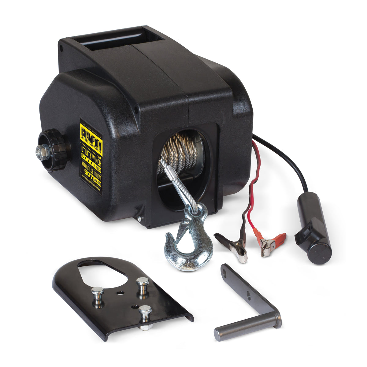 Champion Power Equipment 12090 Winch Kit, 7 1/2" x 9 1/2", Black - Default Title