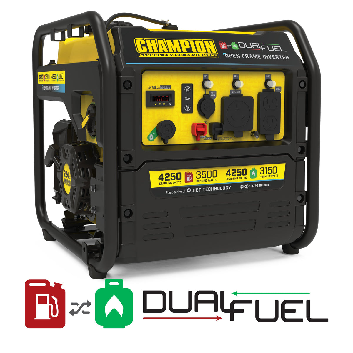 Champion Power Equipment 200977 Inverter Generator, 18 5/16" x 20 15/16", 120V - Default Title
