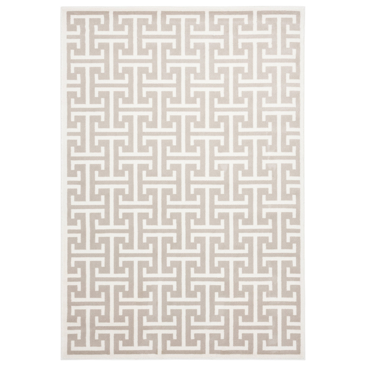 Abani ART160A-6 Polypropylene Area Rug, 72" x 108", Beige - Default Title