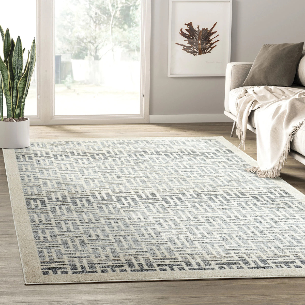 Abani CAB140A-6 Polypropylene Area Rug, 72" x 108", Gray - photo 2