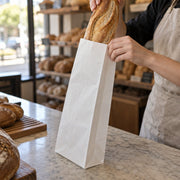 Choice Kraft Paper Bread Bag, White, 1,000/Case - in use