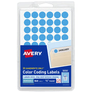 Avery Label, 1/2" Diameter, 840/Pack - Blue