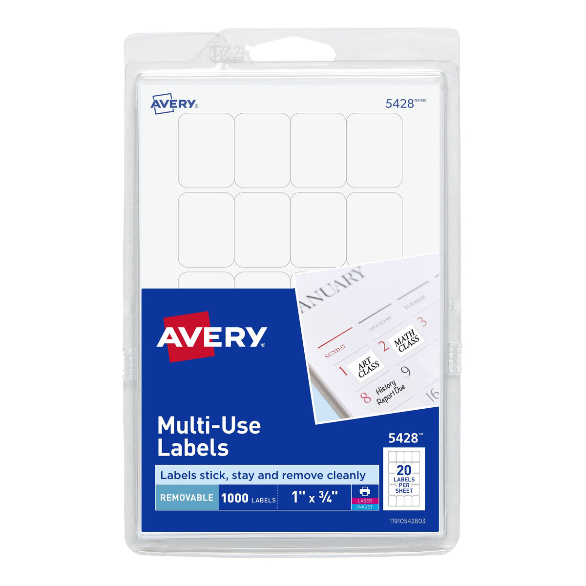 Avery Label, White - 3/4" x 1"