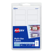 Avery Label, 1 1/2" Long, White - 3/4"