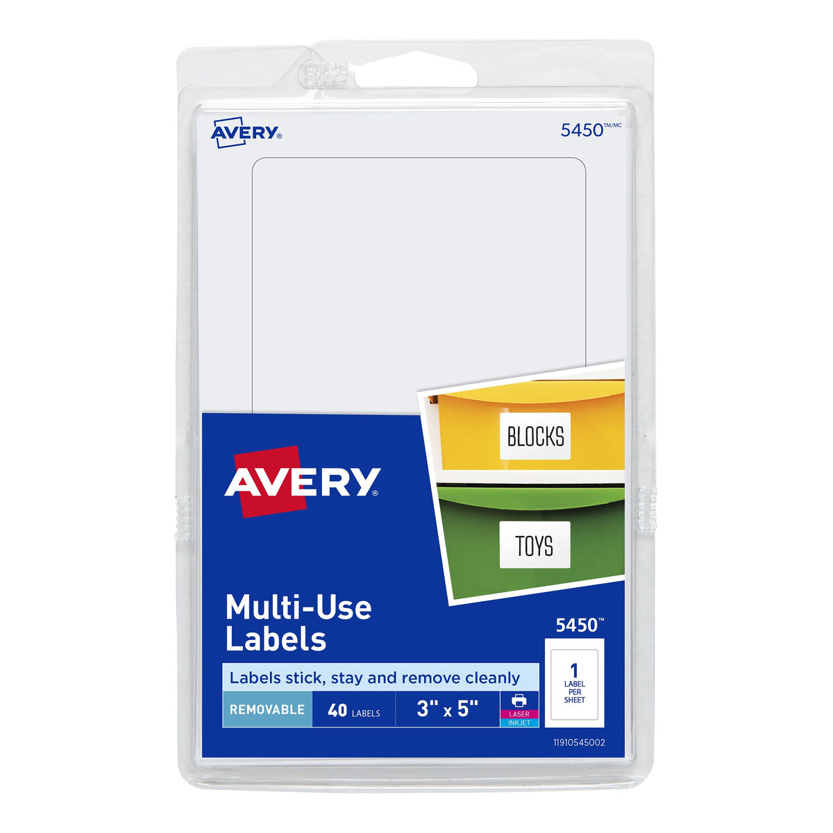 Avery Label, White - 3" x 5"