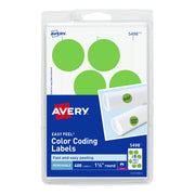 Avery 05498 Label, 1 1/4" Wide, Green, 400/Pack - Default Title