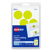 Avery Label, 1 1/4" Diameter, 400/Pack - Yellow