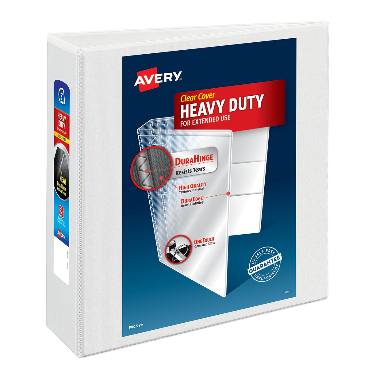 Avery Polypropylene Heavy-Duty Binder, Letter, White - 5604 3"