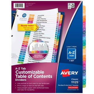 Avery 11125 Post Consumer Divider, Letter, Assorted - Default Title