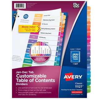 Avery Post Consumer Divider, Letter - Assorted