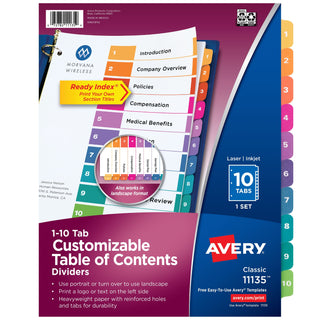 Avery 11135 Post Consumer Divider, Letter, Assorted - Default Title