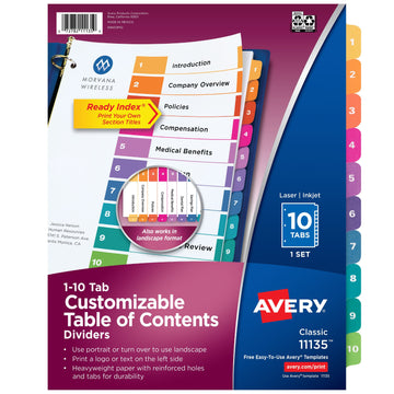 Avery 11135 Post Consumer Divider, Letter, Assorted - Default Title