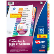 Avery 11197 Post Consumer Divider Set, Letter, Assorted, 6/Pack - Default Title