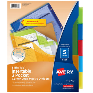 Avery 11273 Plastic Divider, Letter, Assorted - Default Title