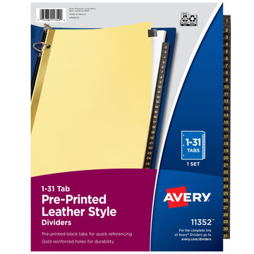 Avery 11352 Post Consumer Divider, 8 1/2" x 11", Black - Default Title
