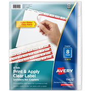Avery Divider Set, 8 1/2" x 11", White, 5/Pack - 8-Tab