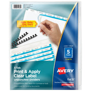 Avery Divider Set, 8 1/2" x 11", White, 5/Pack - 5-Tab