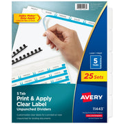 Avery 11443 Post Consumer Divider Set, Letter, White, 25/Box - Default Title