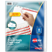 Avery Divider Set, 8 1/2" x 11", White - 8-Tab