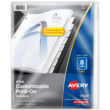 Avery Post Consumer Divider, 8 1/2" x 11", White - 1/Set