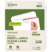 Avery Divider Set, 8 1/2" x 11", White, 5/Pack - 8-Tab