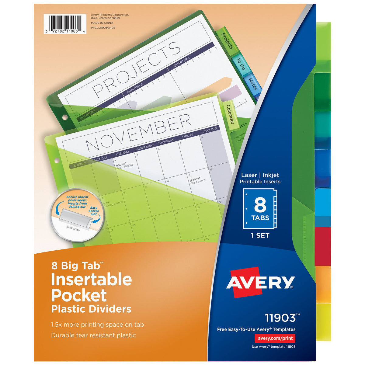 Avery Divider, Letter, Assorted - 8-Tab
