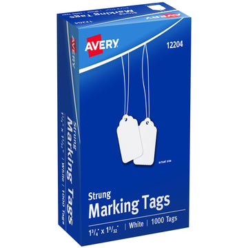 Avery Paper Marking Tag, White, 1,000/Box - 1 3/4"