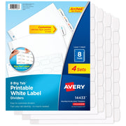 Avery Paper Label Divider Set, Letter, White - 4/Pack