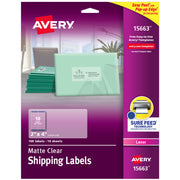 Avery 15663 Label, 2" x 4", Clear, 100/Pack - Default Title