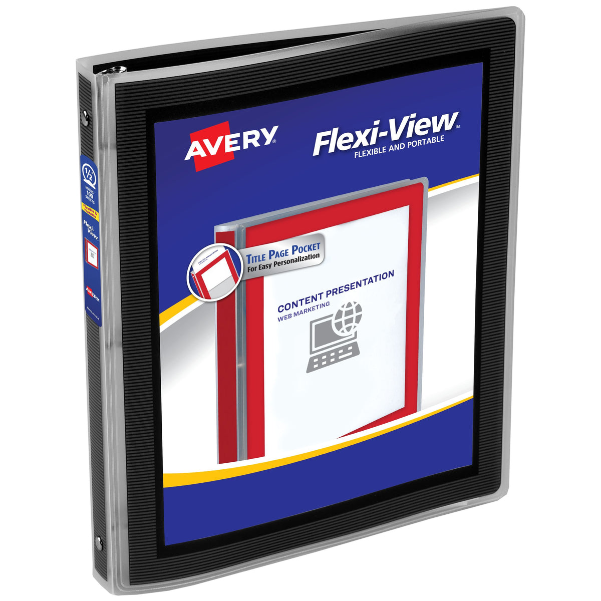 Avery Polypropylene Flexi-View Binder, Letter, Black - 100 Sheets