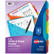 Avery Plastic Divider, 9 1/4" x 11 1/4", Assorted - 8-Tab