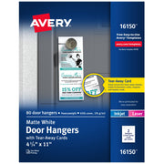 Avery 16150 Paper Door Hanger, 4 1/4" x 11", White, 80/Pack - Default Title