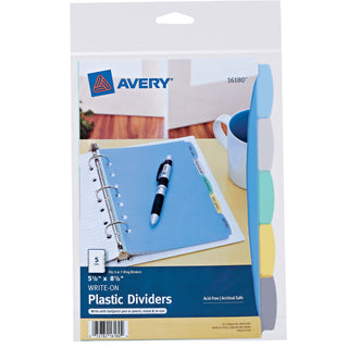 Avery 16180 Plastic Divider, 5 1/2" x 8 1/2", Assorted - Default Title