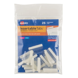 Avery 16221 Index Tabs, 1" Long, Clear, 25/Pack - Default Title