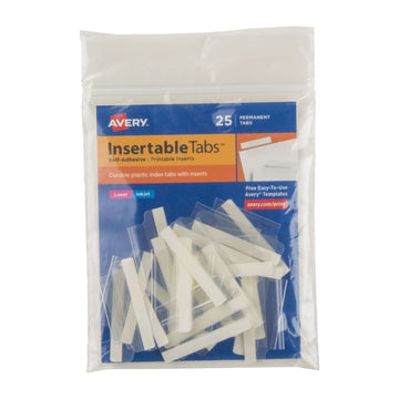 Avery 16230 Index Tabs, 1 1/2" Long, Clear, 25/Pack - Default Title
