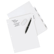 Avery 16370 Plastic Divider, Letter, White - Default Title