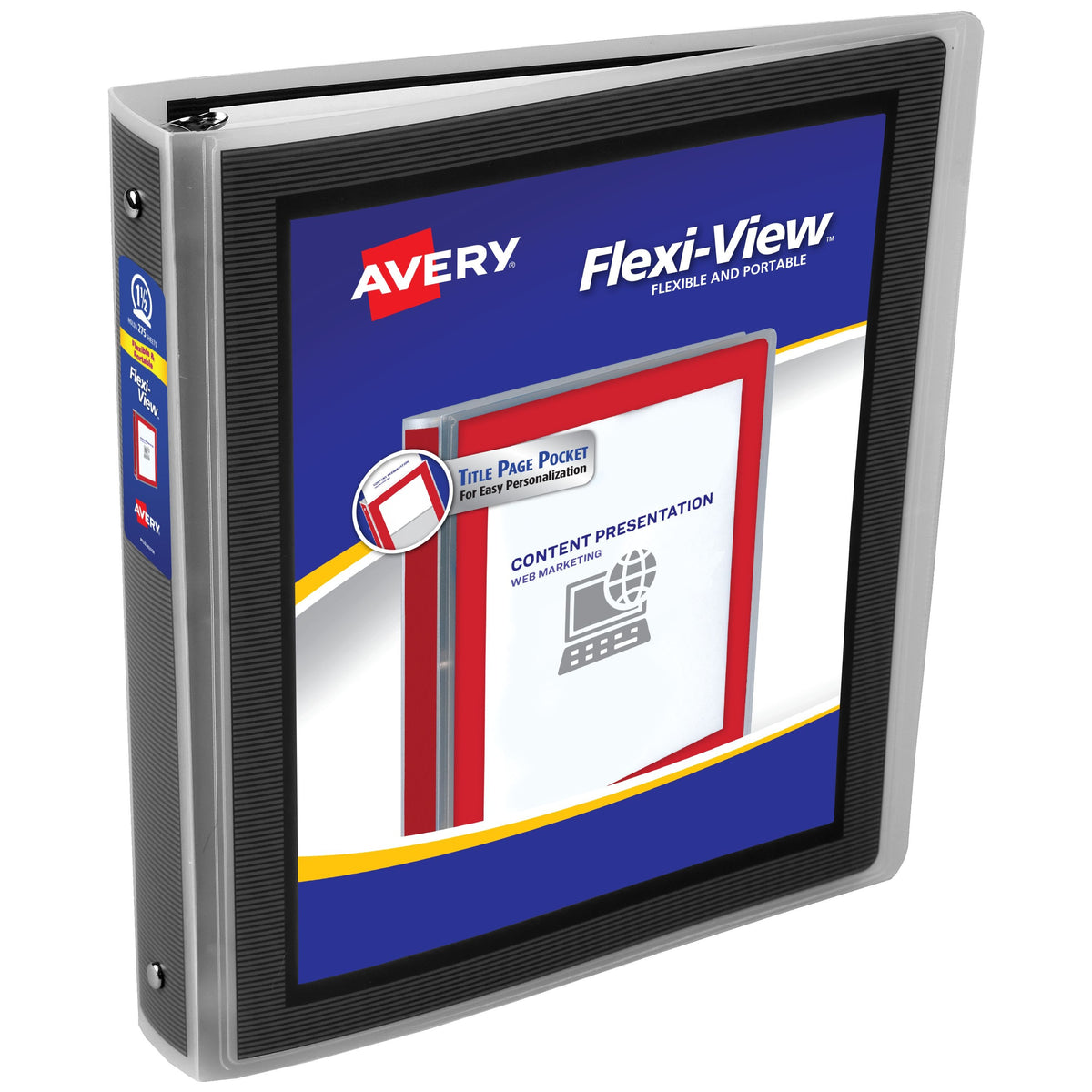 Avery Polypropylene Flexi-View Binder, Letter, Black - 275 Sheets