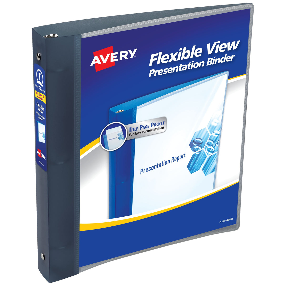 Avery 17676 Polypropylene Flexi-View Binder, 175 Sheets, Gray - Default Title