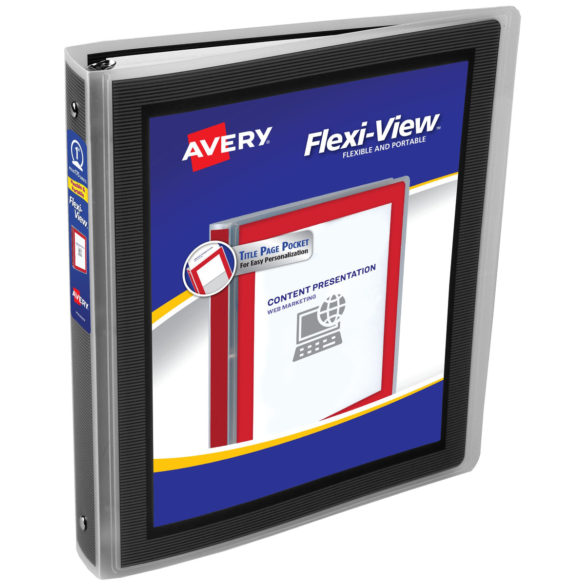 Avery Polypropylene Flexi-View Binder, Letter, Black - 175 Sheets
