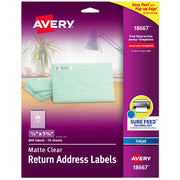 Avery Label, 1 3/4" Long, Clear - 1/2"